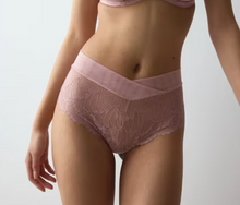 Load image into Gallery viewer, Love In Lace Shorty Breif Boy Leg Pink Sophia