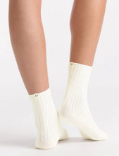 Load image into Gallery viewer, Organic Cotton Wide Rib Crew Sock - Buttercream