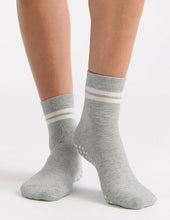 Load image into Gallery viewer, Organic Cotton Grip Crew Sock - Grey Marle