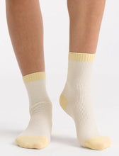 Load image into Gallery viewer, Organic Cotton Two Tone Rib Crew Sock - Buttercream