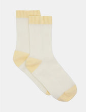 Load image into Gallery viewer, Organic Cotton Two Tone Rib Crew Sock - Buttercream