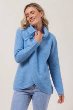 Load image into Gallery viewer, Moss Stitch Cowl Neck Sweater Powder Blue