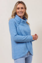 Load image into Gallery viewer, Moss Stitch Cowl Neck Sweater Powder Blue
