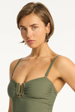 Load image into Gallery viewer, Spinnaker U Bar Bandeau One Piece - Khaki