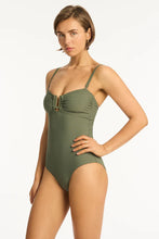 Load image into Gallery viewer, Spinnaker U Bar Bandeau One Piece - Khaki