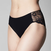 Load image into Gallery viewer, Precision Lace Hi Cut Brief / Black