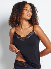 Load image into Gallery viewer, V Neck Lace Trim Cami / Black