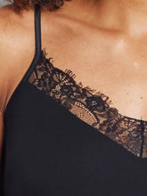 Load image into Gallery viewer, V Neck Lace Trim Cami / Black
