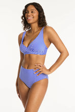 Load image into Gallery viewer, Varsity Panelled High Waist Pant / Cobalt