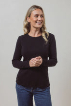 Load image into Gallery viewer, Long Sleeve Jersey Top Black