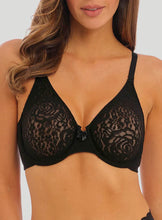 Load image into Gallery viewer, Halo Lace Moulded Underwired Bra Black