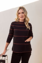 Load image into Gallery viewer, Blend Stripe Sweater Black / Nutmeg