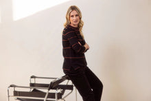 Load image into Gallery viewer, Blend Stripe Sweater Black / Nutmeg