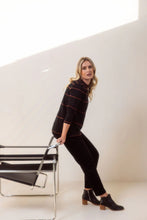 Load image into Gallery viewer, Blend Stripe Sweater Black / Nutmeg