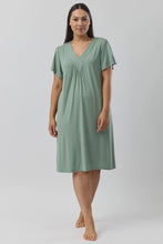 Load image into Gallery viewer, Diamond Pleat Nightie Sage Y346PL