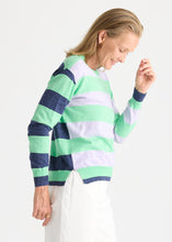 Load image into Gallery viewer, Coastal Stripe Sweater Jelly Mint