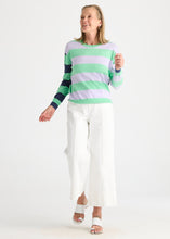 Load image into Gallery viewer, Coastal Stripe Sweater Jelly Mint