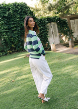 Load image into Gallery viewer, Coastal Stripe Sweater Jelly Mint