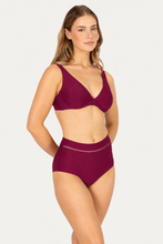 Load image into Gallery viewer, Rococco Lace High Waist Bikini Bottom Berry