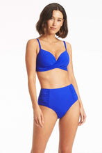 Load image into Gallery viewer, Eco Essentials Gathered Side High Waist Pant / Cobalt Blue