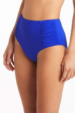 Load image into Gallery viewer, Eco Essentials Gathered Side High Waist Pant / Cobalt Blue