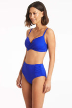Load image into Gallery viewer, Eco Essentials Gathered Side High Waist Pant / Cobalt Blue