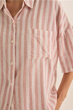 Load image into Gallery viewer, Evie Pink Stripe Linen Short Set