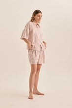 Load image into Gallery viewer, Evie Pink Stripe Linen Short Set