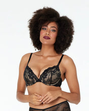 Load image into Gallery viewer, My Fit Lace Graduated Push up Plunge Bra / Black