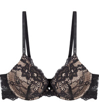 Load image into Gallery viewer, My Fit Lace Graduated Push up Plunge Bra / Black