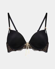 Load image into Gallery viewer, Bendon Keyhole Boost Bra - Black / Toasted Almond