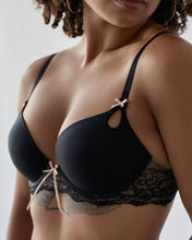 Load image into Gallery viewer, Bendon Keyhole Boost Bra - Black / Toasted Almond