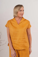 Load image into Gallery viewer, Cap Sleeve Collared Top Marigold
