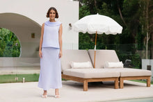 Load image into Gallery viewer, Bias Cut Linen Slip Skirt Sky Blue