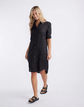 Load image into Gallery viewer, Hettie Linen Shirt Dress - Black