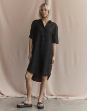 Load image into Gallery viewer, Hettie Linen Shirt Dress - Black