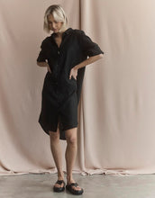 Load image into Gallery viewer, Hettie Linen Shirt Dress - Black