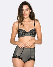 Load image into Gallery viewer, Whisper Firm Control Lace Brief - Black/Nude