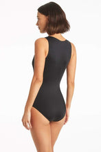 Load image into Gallery viewer, Dark Romance Zip Front High Neck One Piece