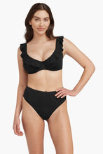 Load image into Gallery viewer, Essentials F Cup Frill Underwire Bra - Black