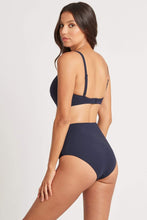 Load image into Gallery viewer, Essentials Night Sky High Waist Gathered Side Pant / Navy