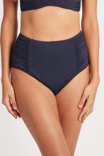 Load image into Gallery viewer, Essentials Night Sky High Waist Gathered Side Pant / Navy