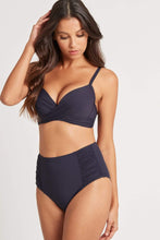 Load image into Gallery viewer, Essentials Night Sky High Waist Gathered Side Pant / Navy