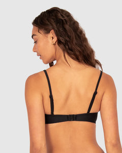 Rococco Twist Bandeau Bikini Bra Top / Black