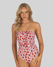Load image into Gallery viewer, Flamenco Bandeau One Piece Swimsuit white Print
