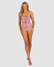 Load image into Gallery viewer, Flamenco Bandeau One Piece Swimsuit white Print
