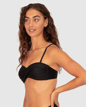 Load image into Gallery viewer, Rococco Twist Bandeau Bikini Bra Top / Black
