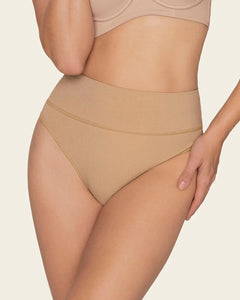 High-Waisted Seamless Moderate Shaper Thong Golden Beige (Light Brown)