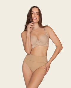 High-Waisted Seamless Moderate Shaper Thong Golden Beige (Light Brown)