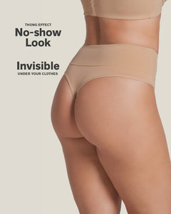 High-Waisted Seamless Moderate Shaper Thong Golden Beige (Light Brown)